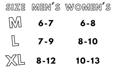 Ankle Brace Compression Socks - Size Chart