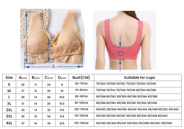 Seamless Magic Wireless Lift Bra Sizing - Buy on Mounteen