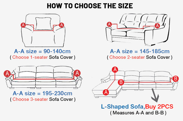 Stretch Fit Sofa Slipcover - How to choose your size - Mounteen