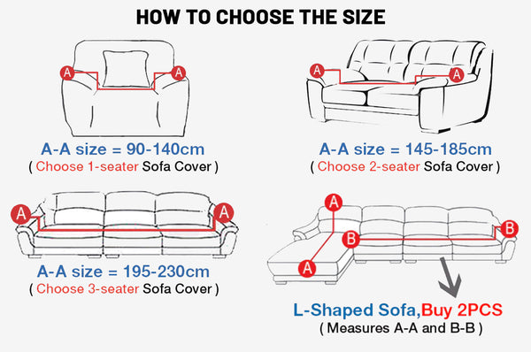 Housse de canapé extensible - Comment choisir votre taille - Mounteen