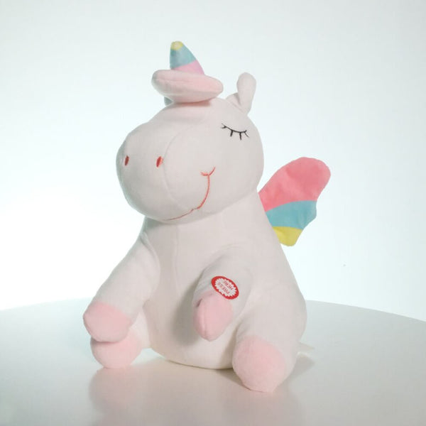 Multicolored Light Up Unicorn Plush Toy. Shop Stuffed Animals on Mounteen. Worldwide shipping available.