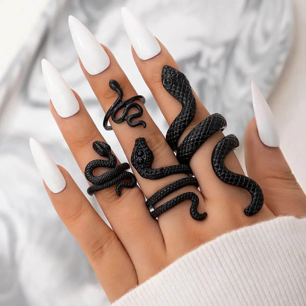 Neo-Gothic Four Ring Serpentine Set 