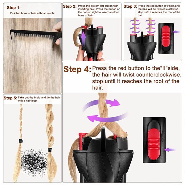 Using an Automatic Hair Braid Twister Tool is very easy!