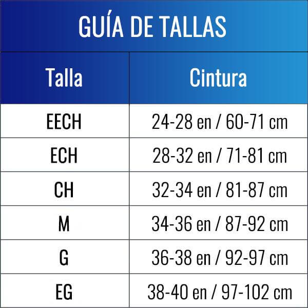 Perfecto Levantador de Gluteos — Guía de tallas