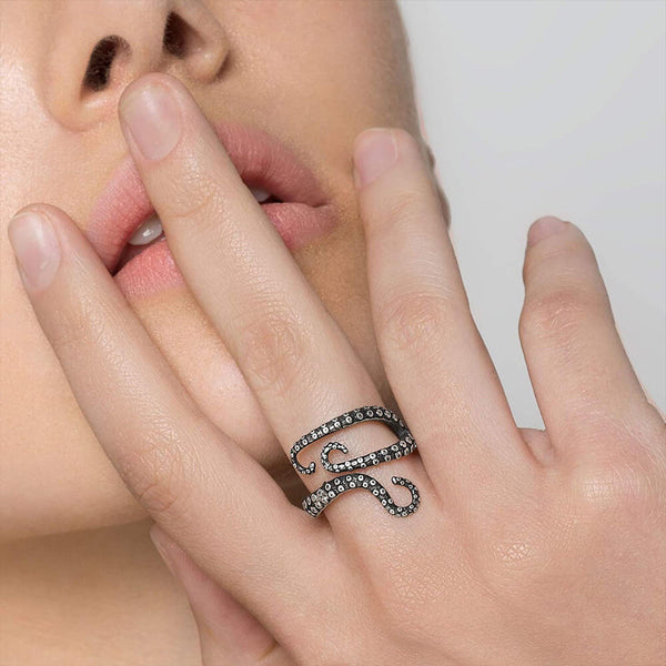 Silver Octopus Tentacle Ring. Shop Jewelry on Mounteen. Worldwide shipping available.