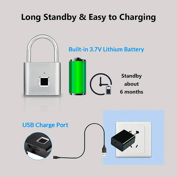 Charing your Smart Fingerprint Padlock