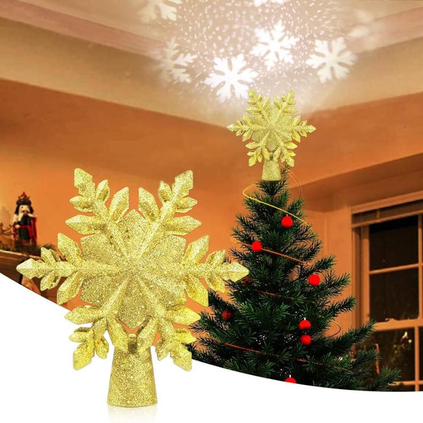 Beautiful Snowflake Projector Tree Topper - Mounteen