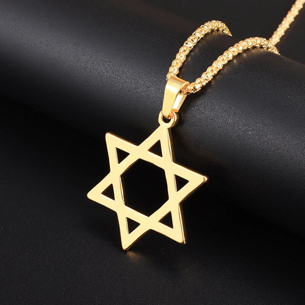 Davidstern-Halskette aus Edelstahl in Gold – Mounteen