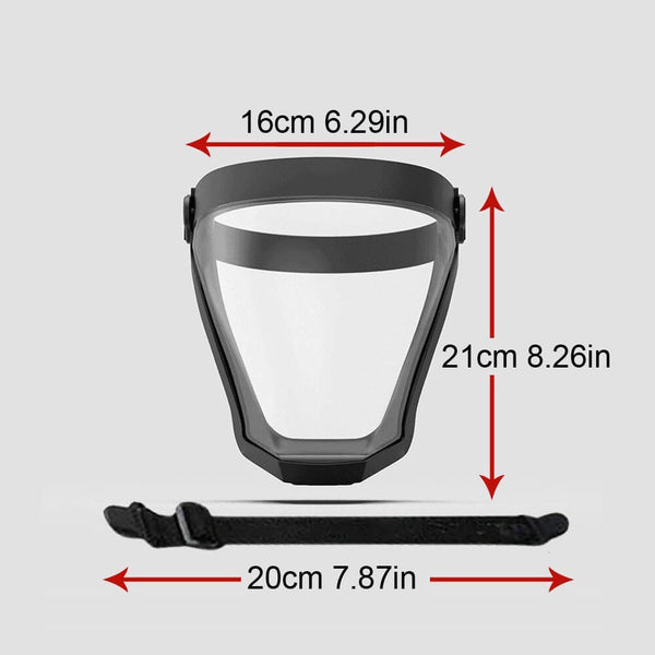 Écran facial super protecteur - Dimensions