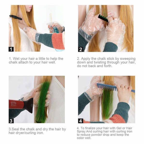 Temporary Hair Dye Chalk Comb - How to use