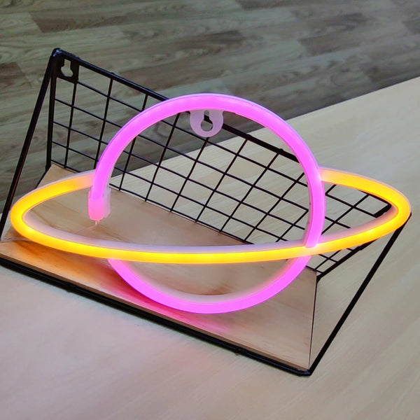 Whimsical Neon Planet Wall Light. Shop Wall Light Fixtures on Mounteen. Worldwide shipping available.