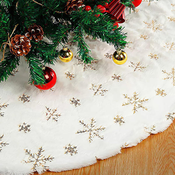 Weiße Schneeflocken-Baumröcke, Weihnachtsdekoration. Kaufen Sie Weihnachtsbaumröcke auf Mounteen. Weltweiter Versand möglich.