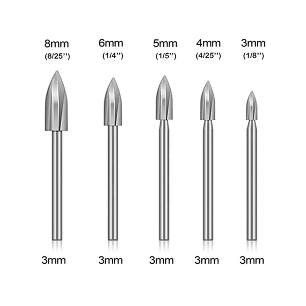 1/8 inches 3 mm Shank Wood Carving Drill Bit Set - Buy online