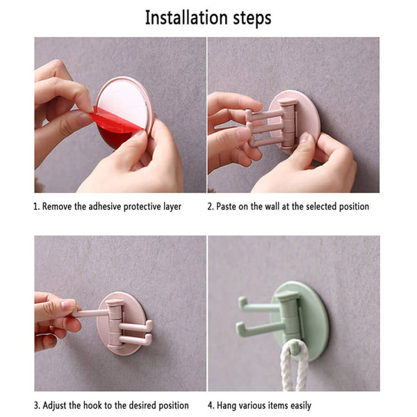 3 Branch Rotating Adhesive Wall Hook. Shop Storage Hooks & Racks on Mounteen. Worldwide shipping available.