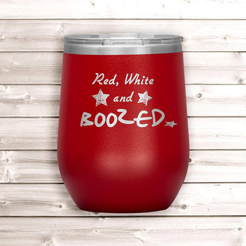 4th of July Wine Tumbler