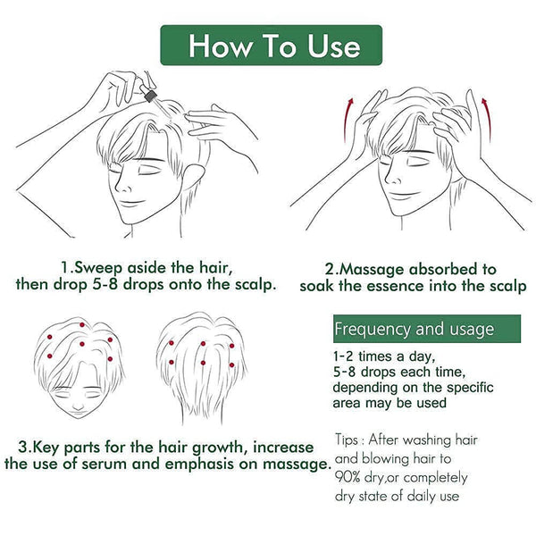 Sérum de croissance des cheveux au gingembre 7 jours - Comment appliquer