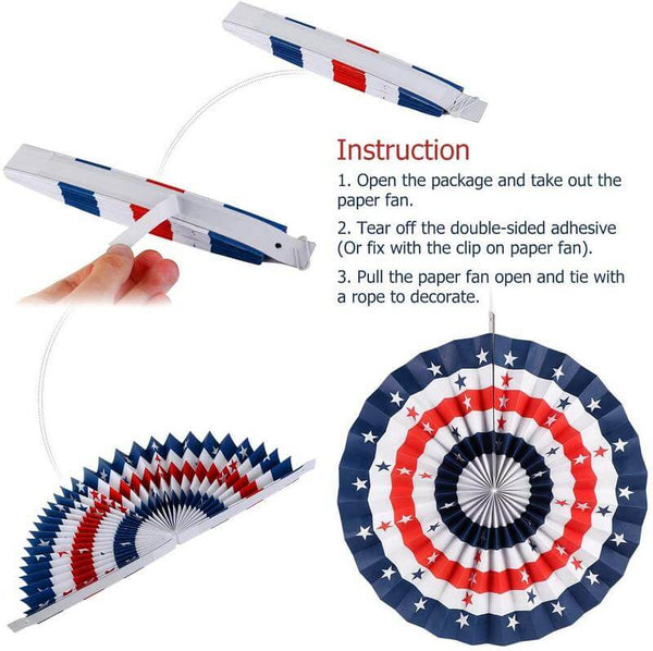 Patriotic Giant Tissue Paper Fans