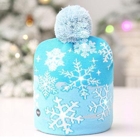 Weihnachts-Schneeflocken-LED-Beanie-Mütze – Mounteen