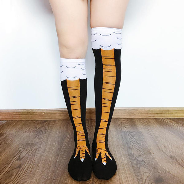 Funny Chicken Leg (Feet) Socks Knee High - Buy online