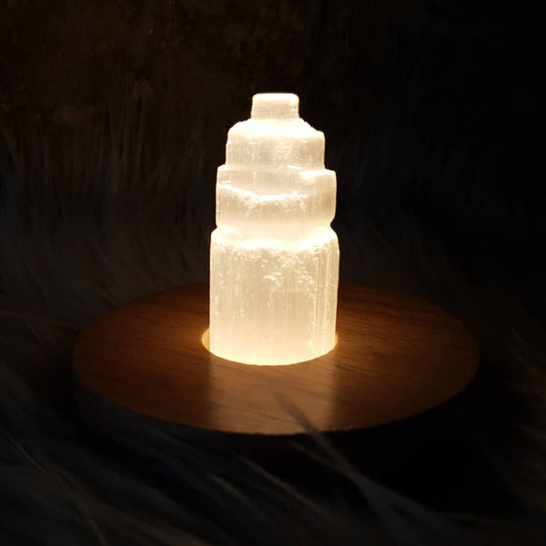 Selenite Crystal Tower Lamp - Buy online