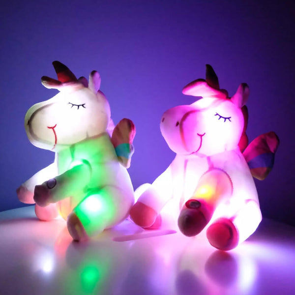 Multicolored Light Up Unicorn Plush Toy - Buy on Mounteen
