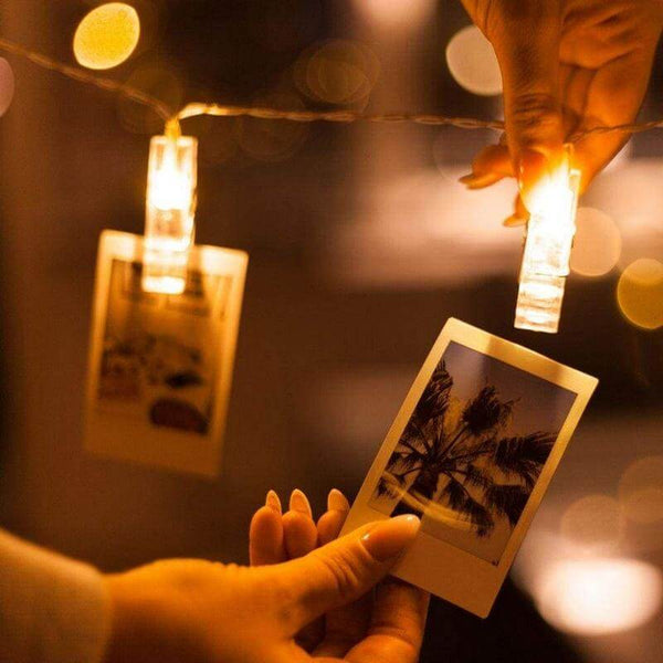 Rustic Farmhouse String Lights with Photo Clips