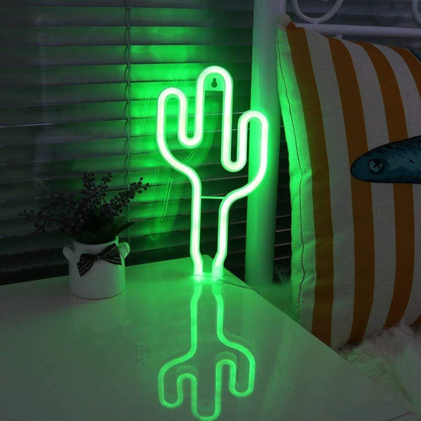 Lumière de cactus au néon