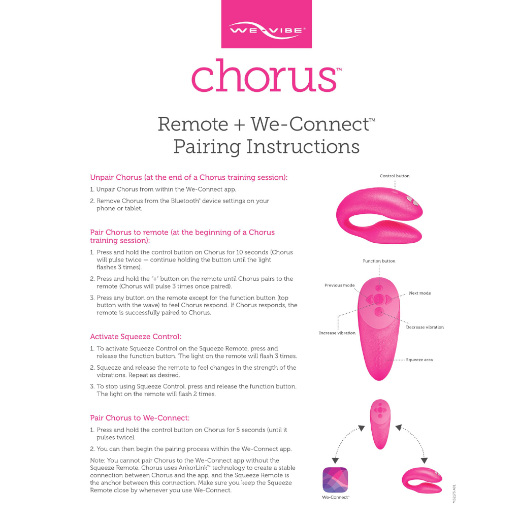 We-Vibe Chorus Pairing Instructions (Manual)