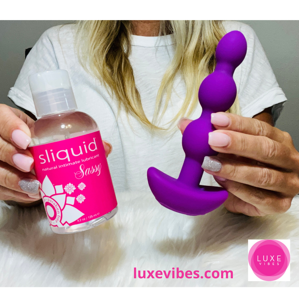 b-vibe Triplet Anal Beads with Sliquid Sassy Lube