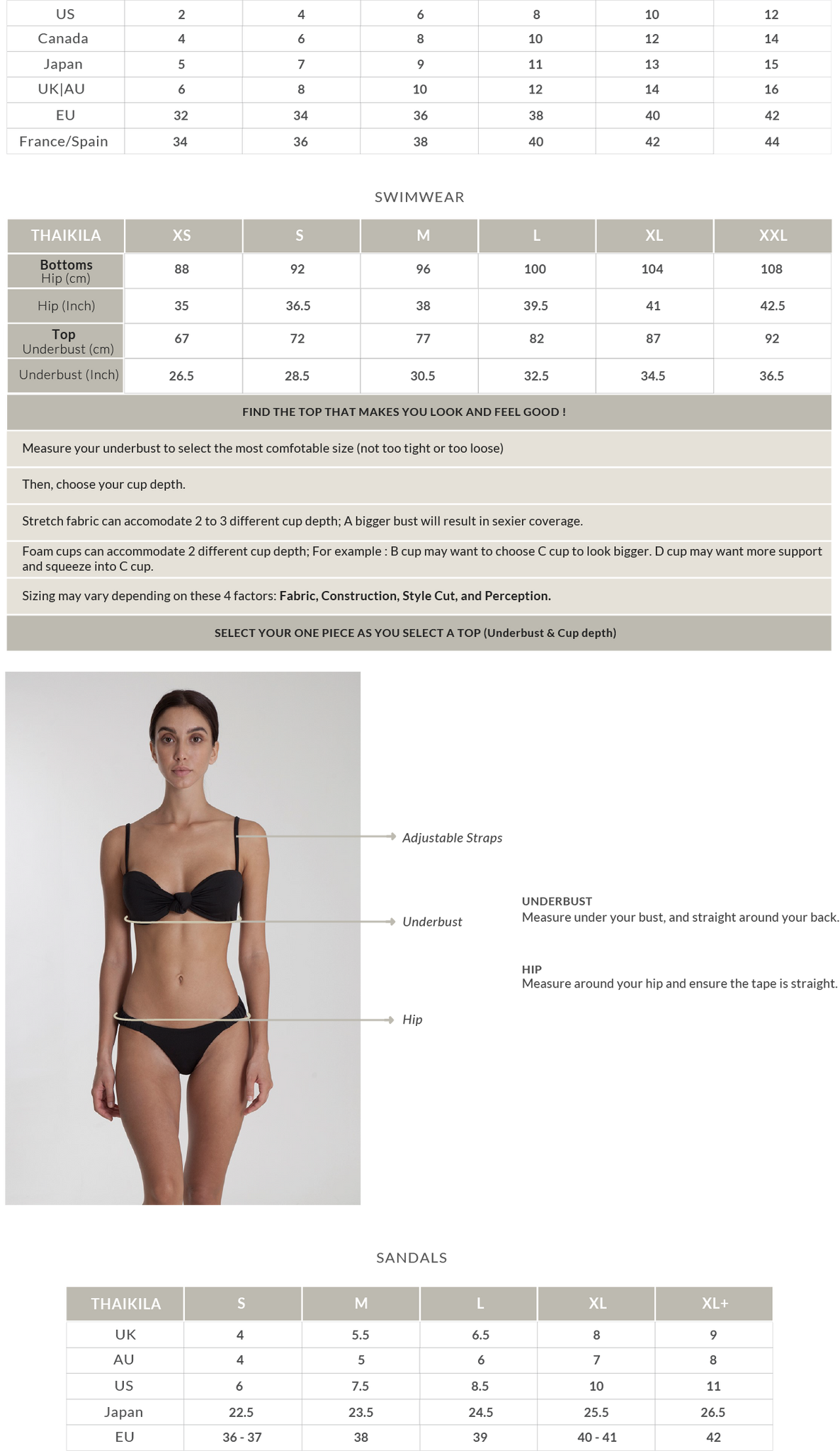 The guide to choosing your swimsuit size