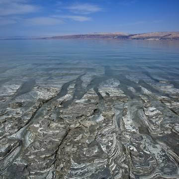 Layers of Dead Sea mud at the Dead Sea