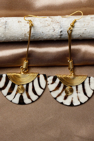 zila african brass and bone earrings