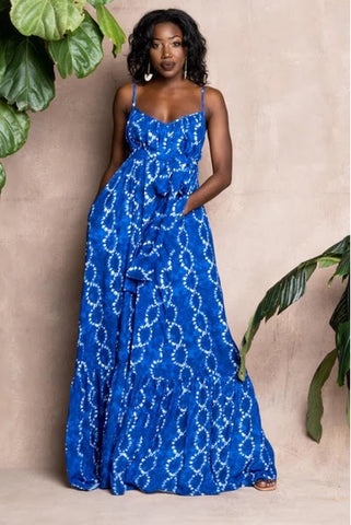 Indigo African Print Dress