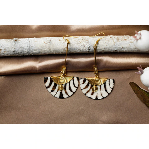 zila brass and bone earrings