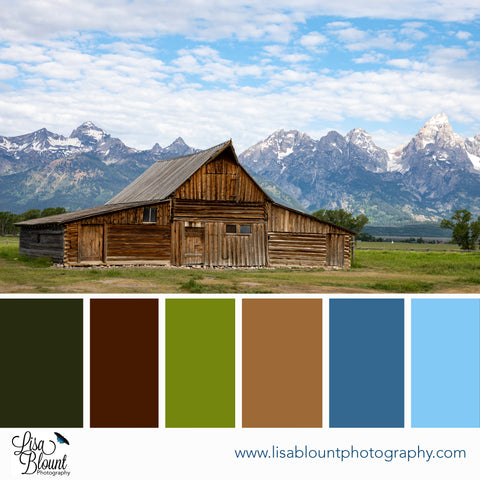 TA Moulton barn at Mormon Row Grand Teton fine art color palette moodboarad