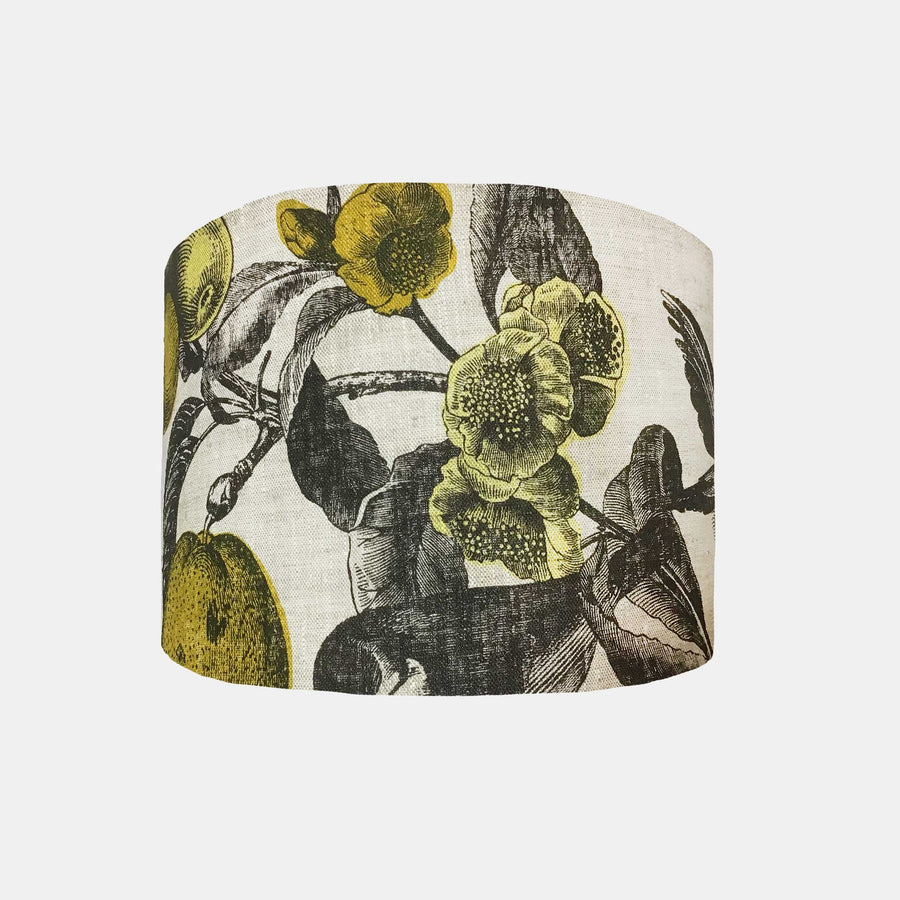 grey and ochre lamp shade