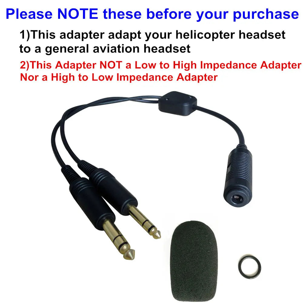 Aviation Pilot Gear Helicopter To Ga Headset Adapter U 174 Plug To Dual Plug Ga Headset Adapter Motors