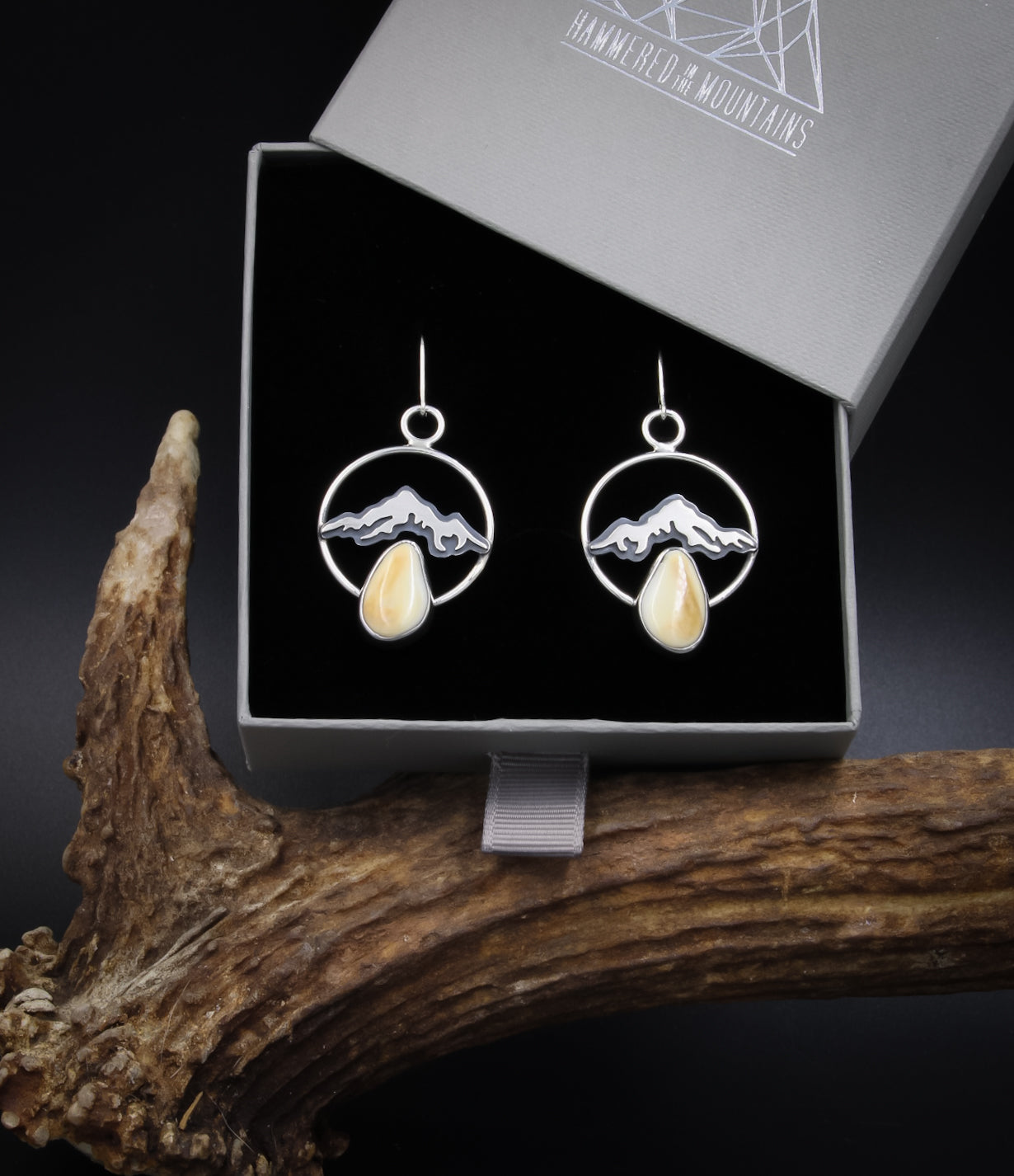 Elk Ivory Custom Mountain Earrings Elk Ivory Earrings