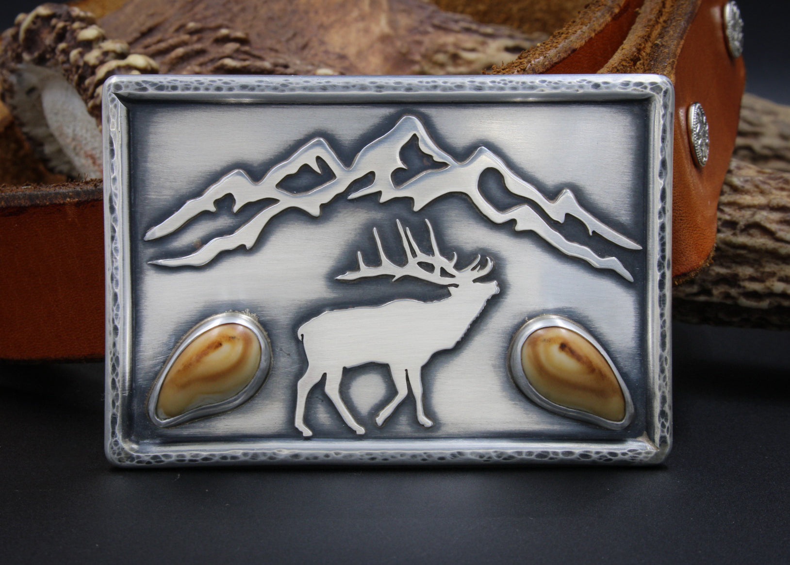 Elk Ivory Belt Buckle