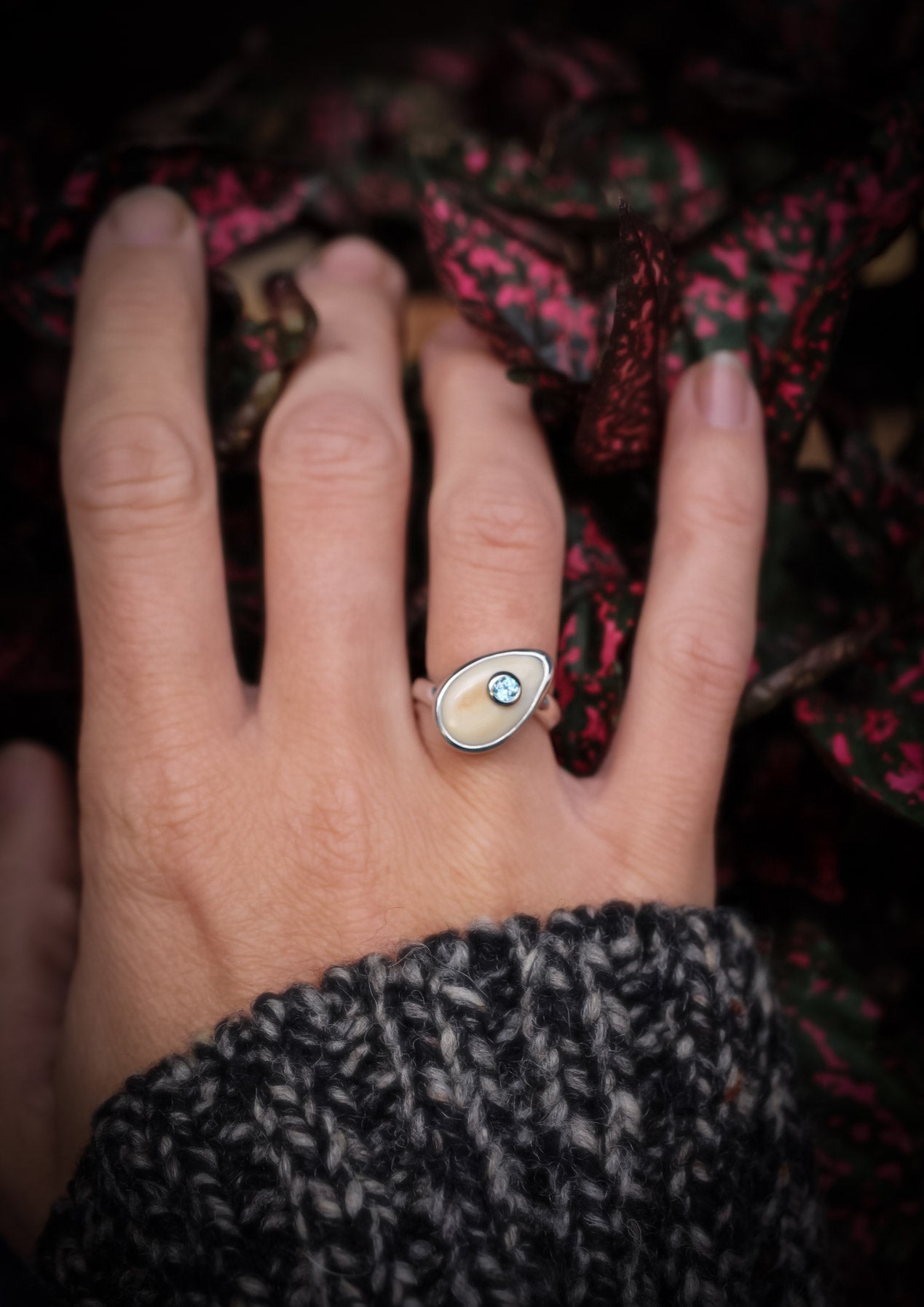 Custom Elk Ivory Ring