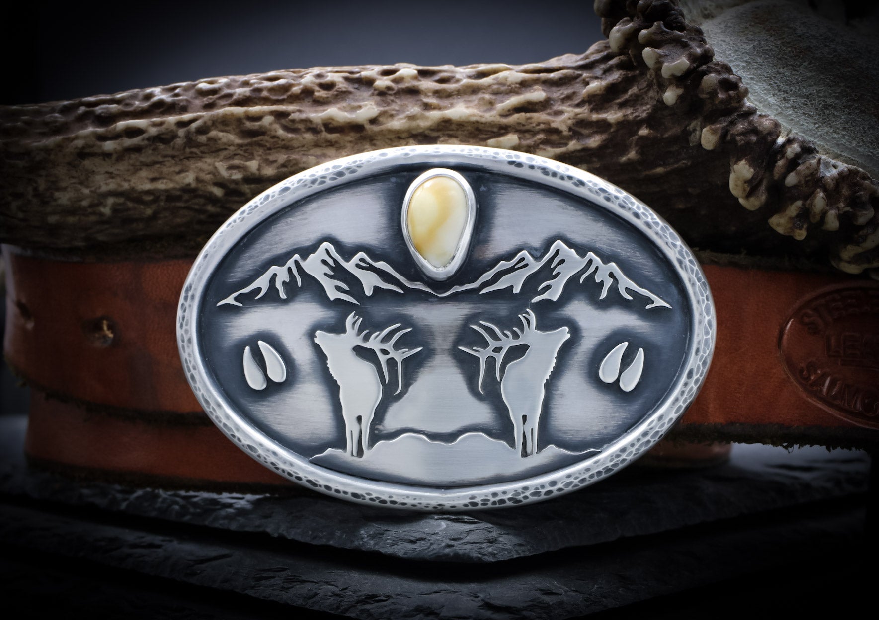 Elk Ivory Belt Buckle