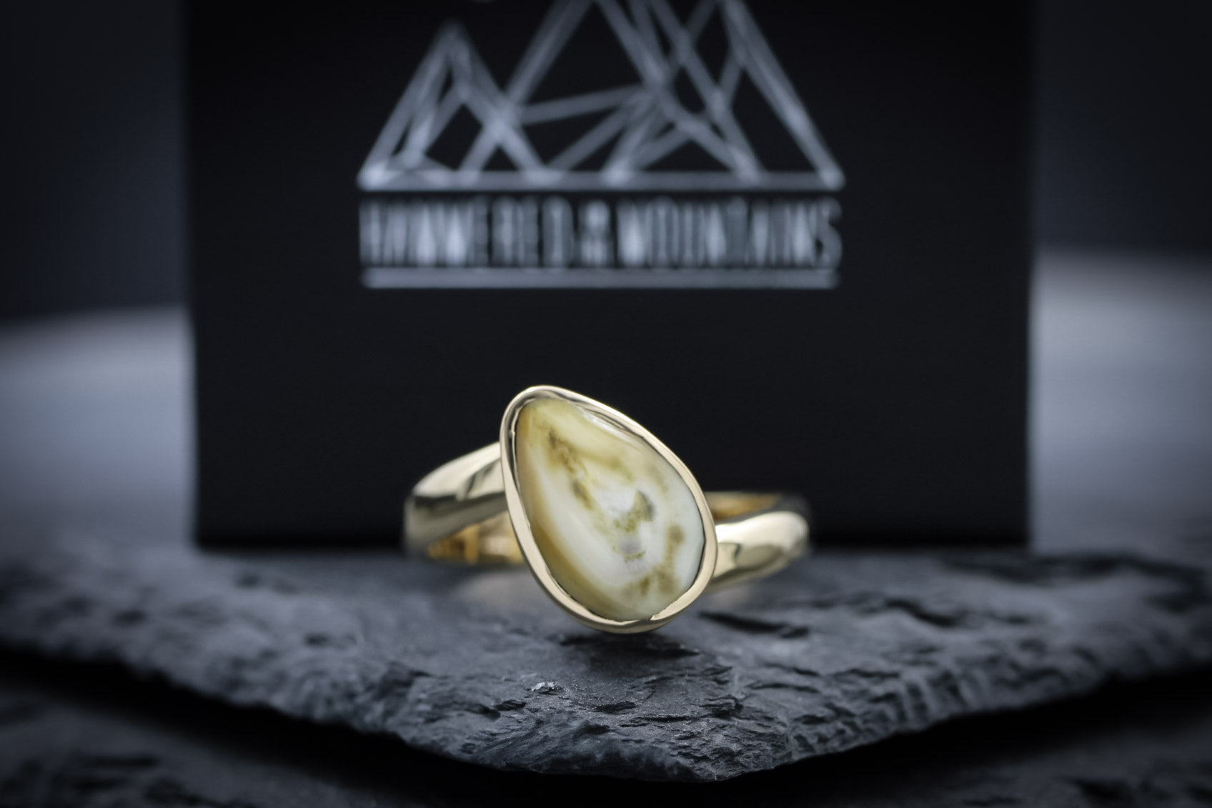 14k gold Elk Ivory Ring