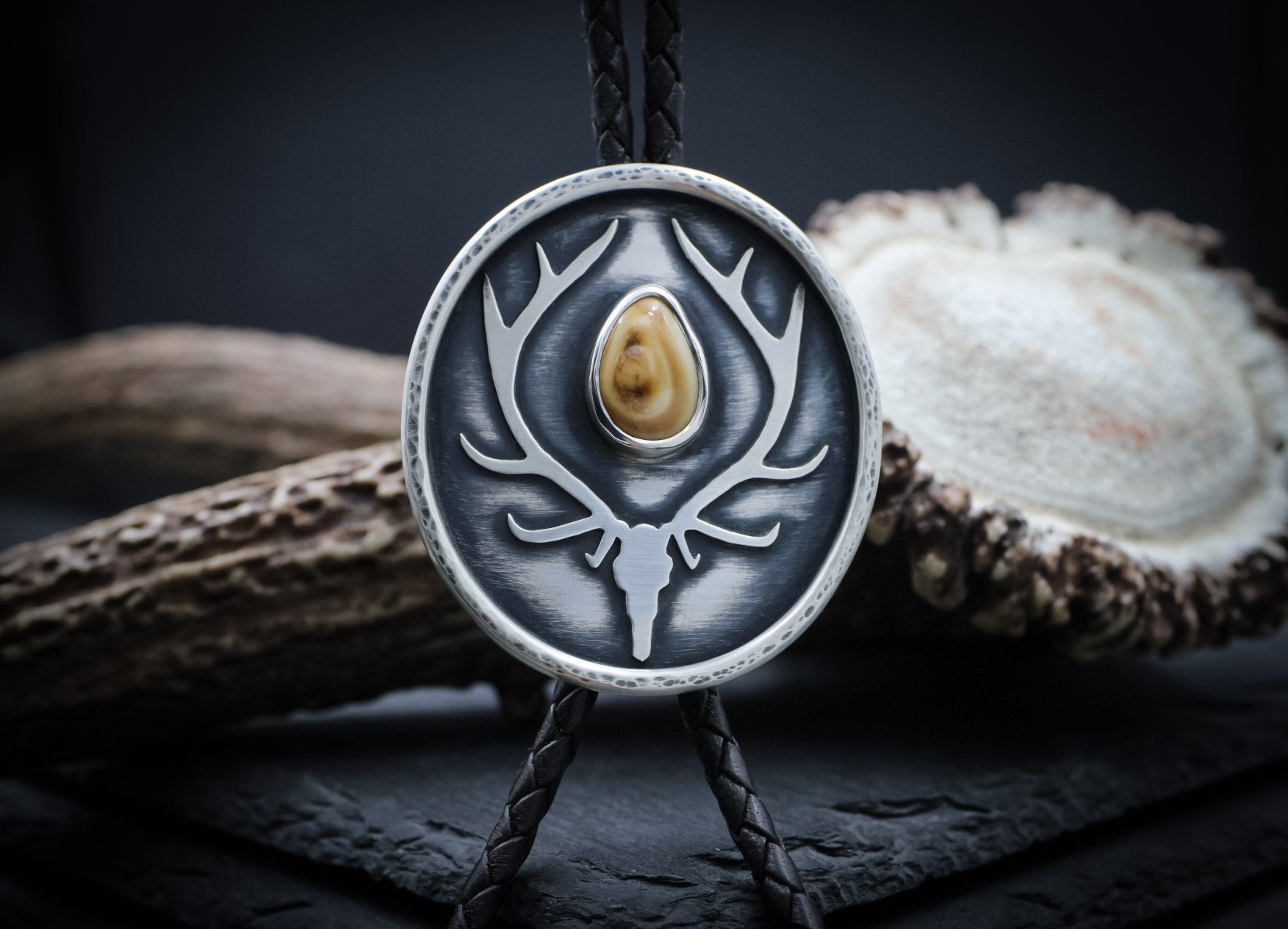 Elk Ivory Bolo Tie