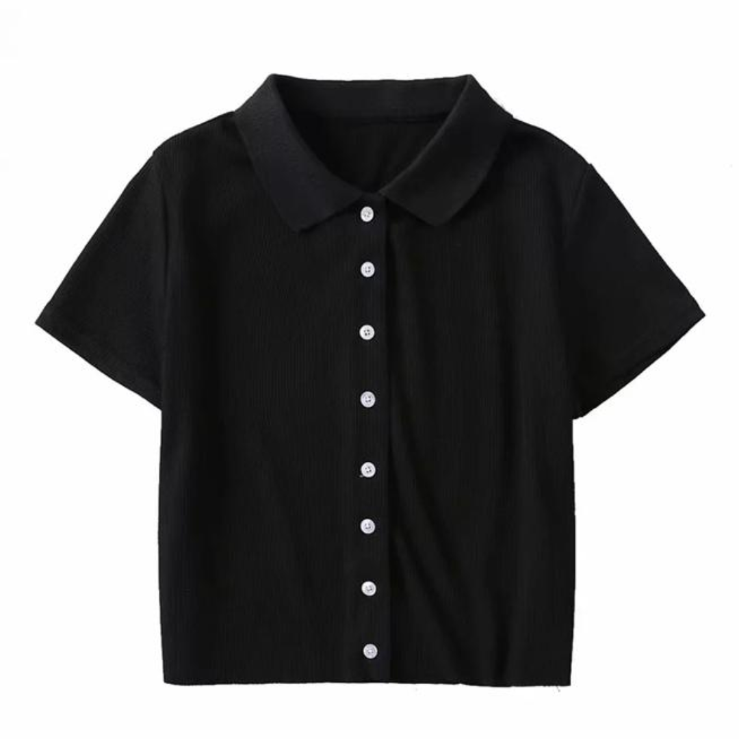 Clair Button Up Shirt In Black – MELLOW PICKS