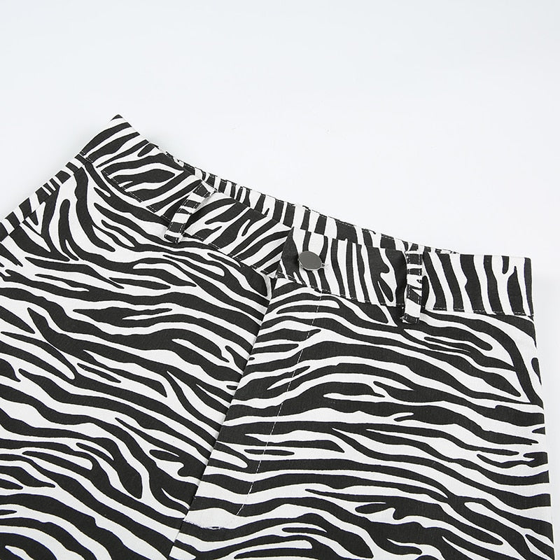 Monochrome Zebra Print Flare Trousers – MELLOW PICKS