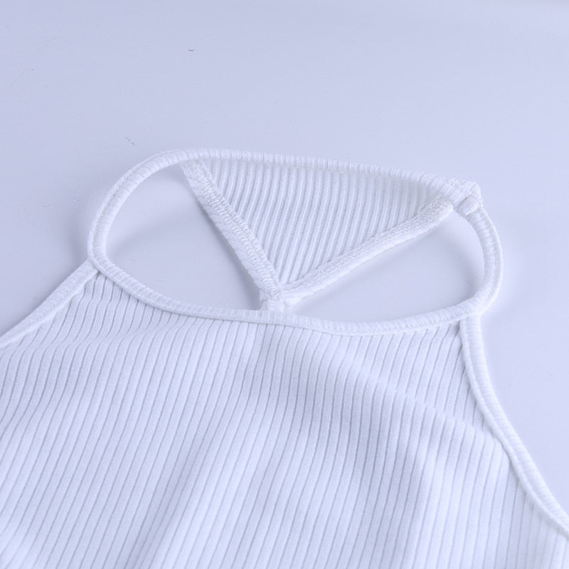 White Halter Neck Backless Top – MELLOW PICKS