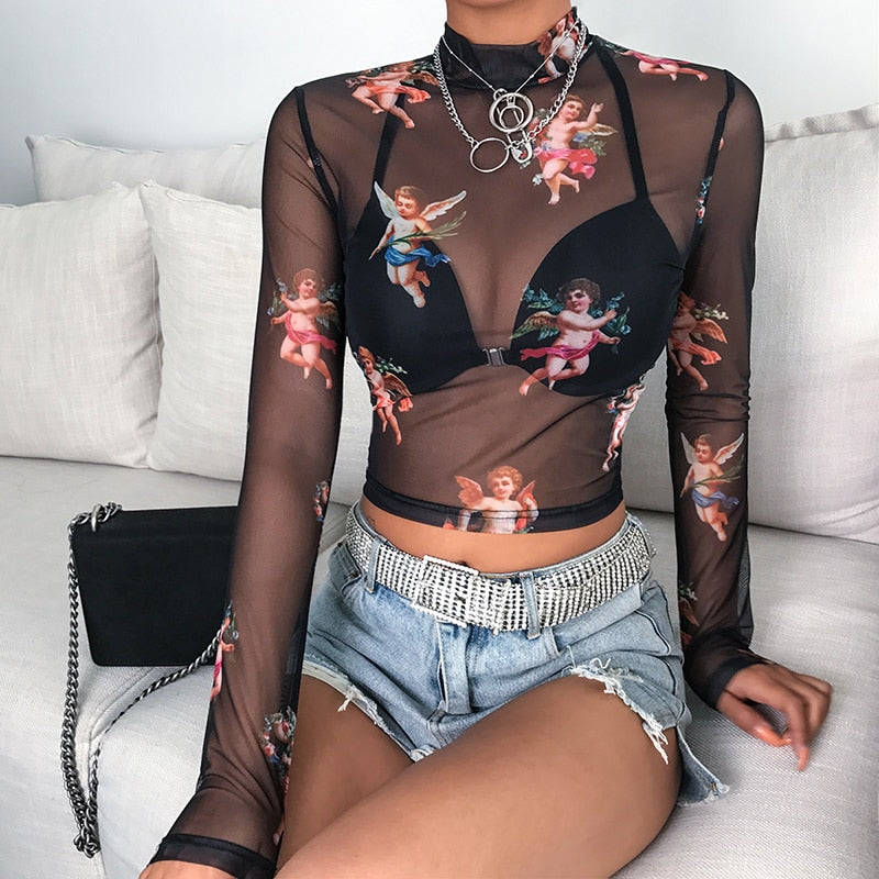 black angel mesh top