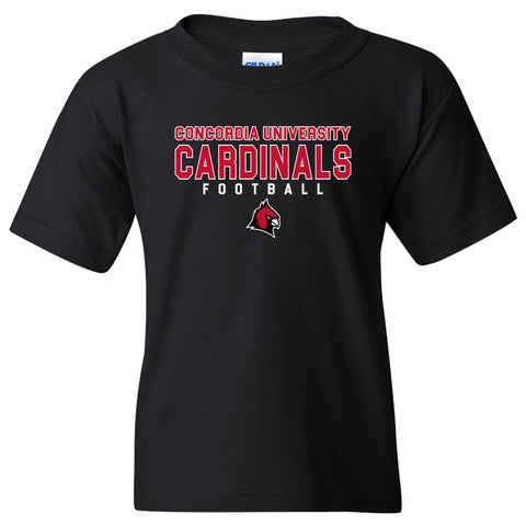 Concordia Cheer Cardinal Head Youth T-Shirt - Black – Concordia Ann Arbor