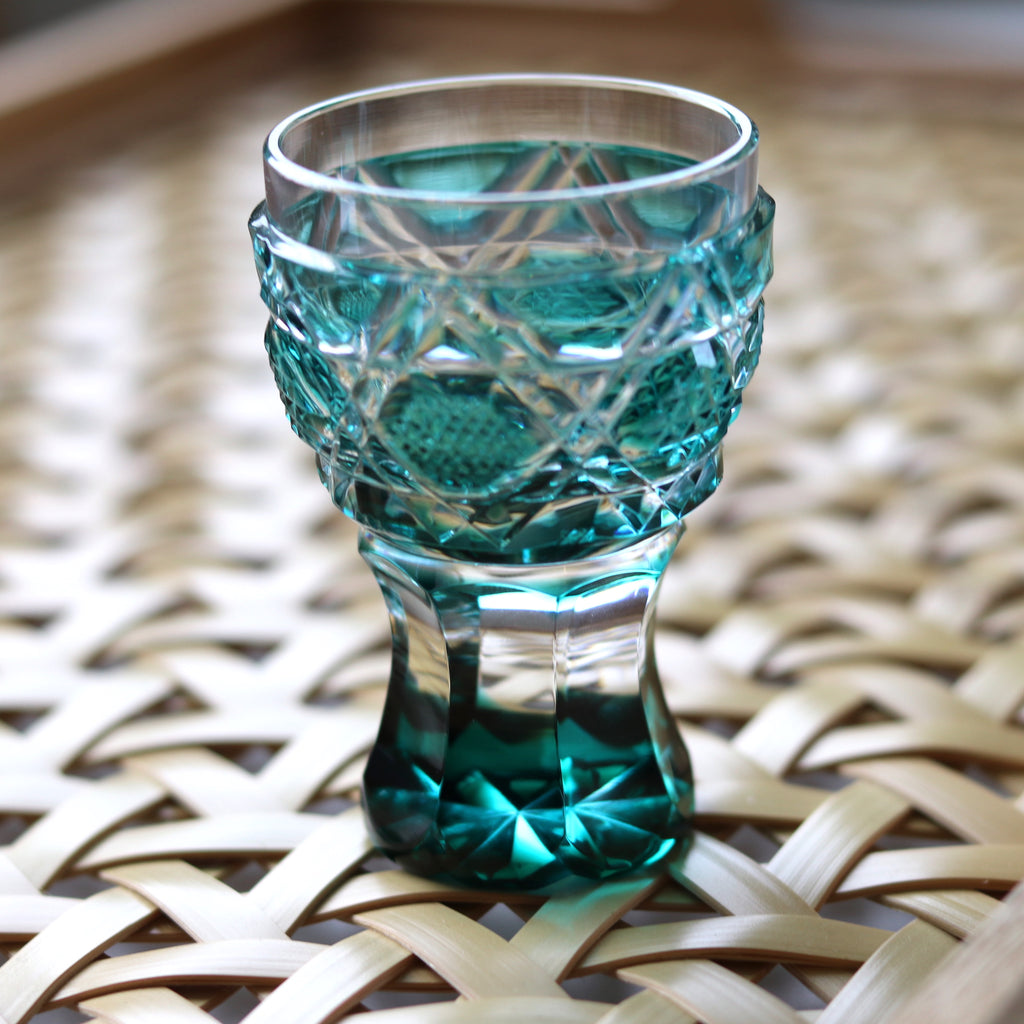 薩摩切子 台付きグラス | 馬上杯 | 選べる6色| 薩摩びーどろ工芸 - 日本 