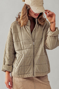 Hadley Quilted Knit Zip Up Jacket